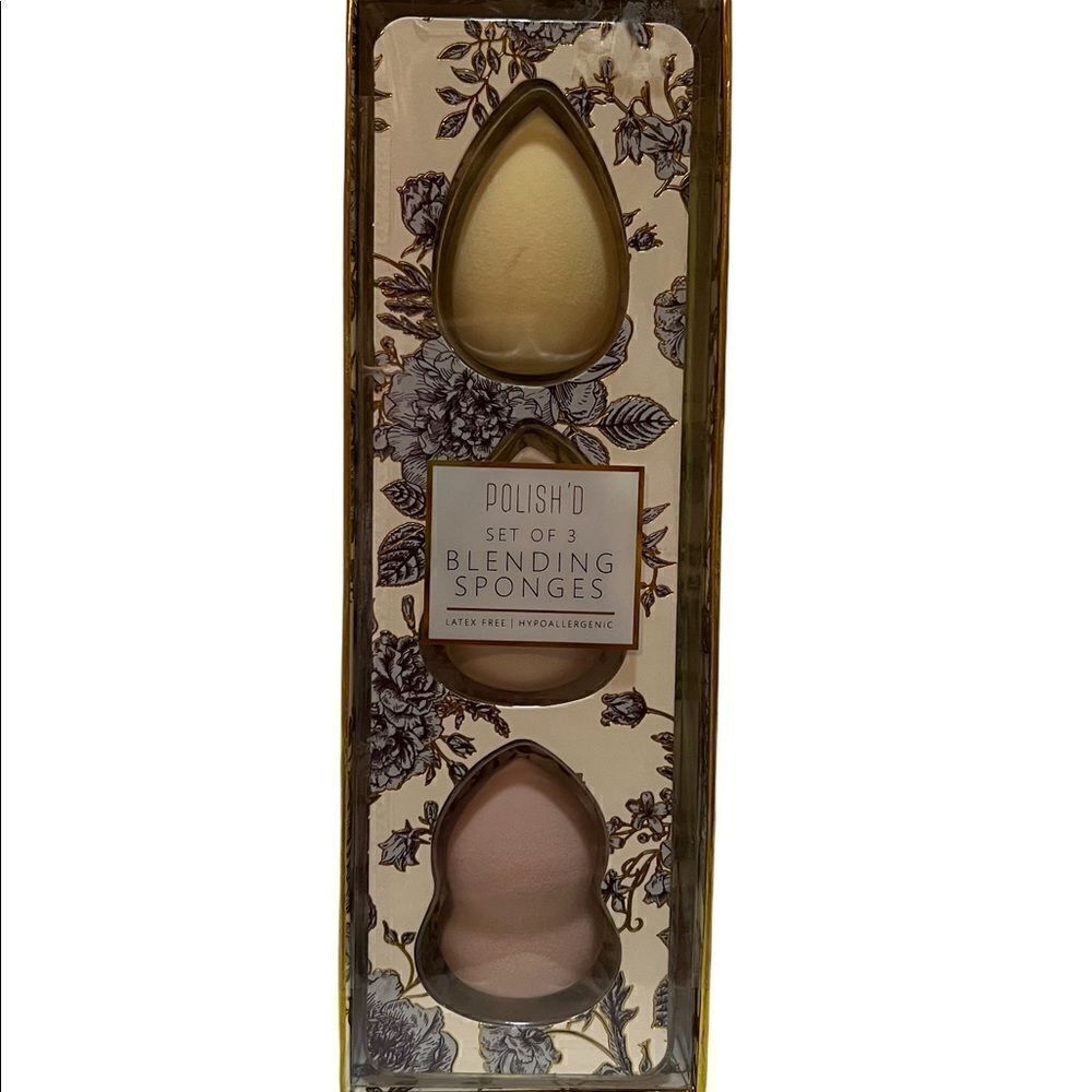 Polish'd Set of 3 Blending Sponges Make Up Blenders Multicolor New